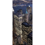 Night Aerial View of the Financial District, NYC Triptych