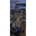 Night Aerial View of the Financial District, NYC Triptych