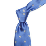 Italian Silk Tie // Blue Medusa