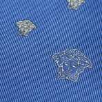 Italian Silk Tie // Blue Medusa