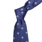 Italian Silk Tie // Navy Medusa