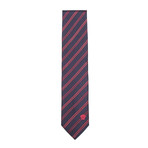 Italian Silk Tie // Black & Red Stripe