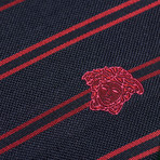 Italian Silk Tie // Black & Red Stripe