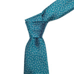 Italian Silk Tie // VERSACE Teal & White