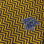 Italian Silk Tie // Gold Zig Zag