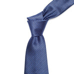 Italian Silk Tie // Blue Zig Zag