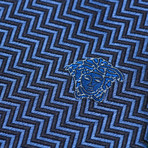 Italian Silk Tie // Blue Zig Zag