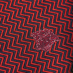 Italian Silk Tie // Red Zig Zag