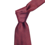 Italian Silk Tie // Red Zig Zag