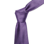 Italian Silk Tie // Violet Zig Zag