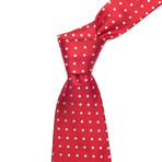 Italian Silk Tie // Red & White Polka Dots