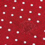 Italian Silk Tie // Red & White Polka Dots