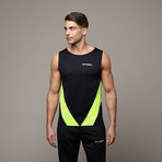 Work Out Tank // Black + Neon Yellow (XL)