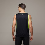 Work Out Muscle Tank // Black + Neon Yellow (M)