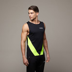 Work Out Tank // Black + Neon Yellow (XL)