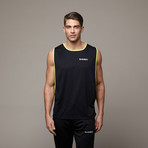 Work Out Muscle Tank // Black + Neon Yellow (M)