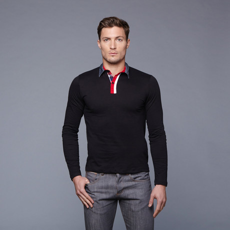 Long Sleeve Polo // Black (M)