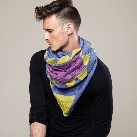 Avi Blue + Yellow Scarf