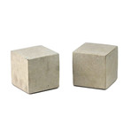 Modern Concrete Bookends // Cube (Grey)