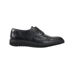 Lou 4 Brogue // Black Stamped Pull Up (Euro: 44)