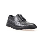 Lou 4 Brogue // Black Stamped Pull Up (Euro: 44)