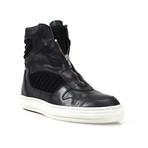 Billie 1 High Top Sneaker // Black Leather + Suede (Euro: 41)
