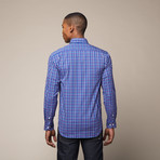 Delacroix Button Down Shirt // Blue + Pink Plaid (M)