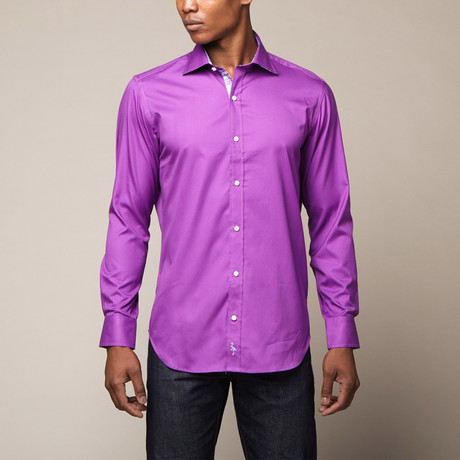 Streamliner Button Up Shirt // Patriarch Purple (M)
