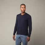 Tim V-Neck Sweater // Navy (2XL)