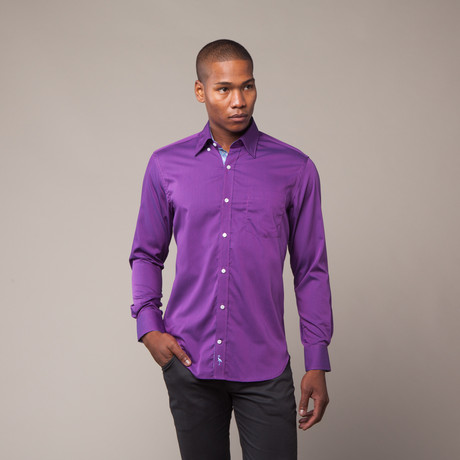 Fragonard Button Up Shirt // Purple Dots (2XL)