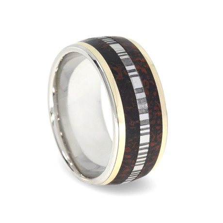 Platinum + Damascus Ring (Size 6.5)