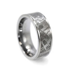 Tungsten Ring // Gibeon Meteorite Inlay (Size 6.5)