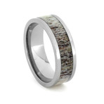 Titanium Ring // Deer Antler Inlay (Size 6.5)