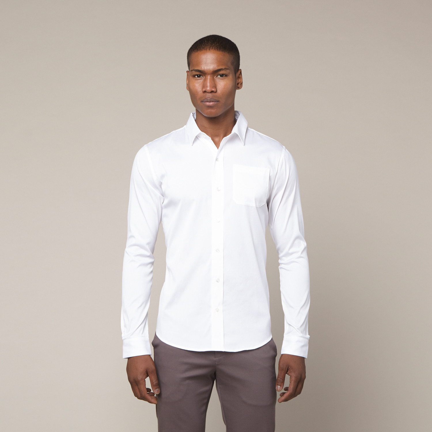 Commuter Dress Shirt // Ivory White (XL) - Parker Dusseau - Touch of Modern