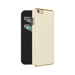 Leather Folio for iPhone 6 Plus // White + Gold