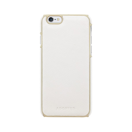 Leather Wrap for iPhone 6 // Saffiano White + Sand