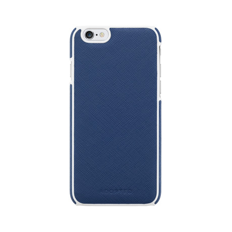 Leather Wrap for iPhone 6 // Saffiano Navy + White