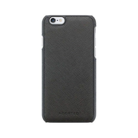 Leather Wrap for iPhone 6 // Saffiano Black + Black