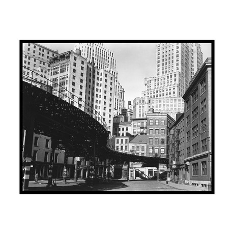 Brett Weston // Elevated Rail Curving Beneath Manhattan Buildings, 1945 (16"W x 20"H x 2"D)