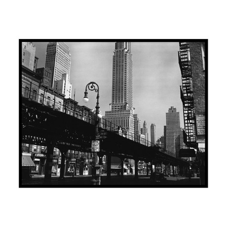 Brett Weston // Elevated Rail Track and the Chrysler Building, 1945 (16"W x 20"H x 2"D)