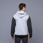 Starred Up Zip Hoodie // Grey (S)