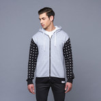 Starred Up Zip Hoodie // Grey (S)
