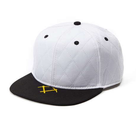 Quilted Snapback // White + Black
