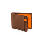 Leather Bifold Wallet + Card Case (Tan + Orange)