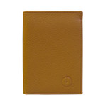 Leather Vertical L-Fold Wallet (Tan + Orange)