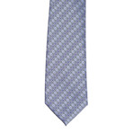 Patterned Tie // Purple + Silver Flowers