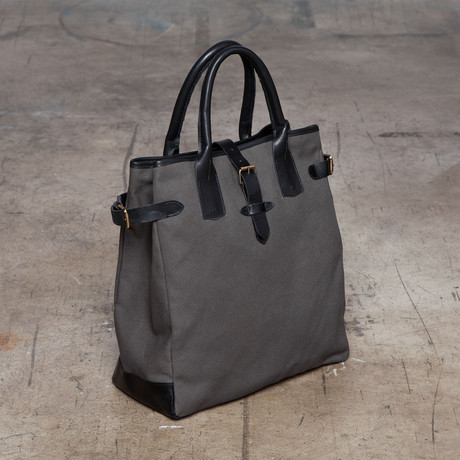 Canvas & Leather Tote (Black)