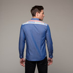 Language of My World Button Up // Blue (S)