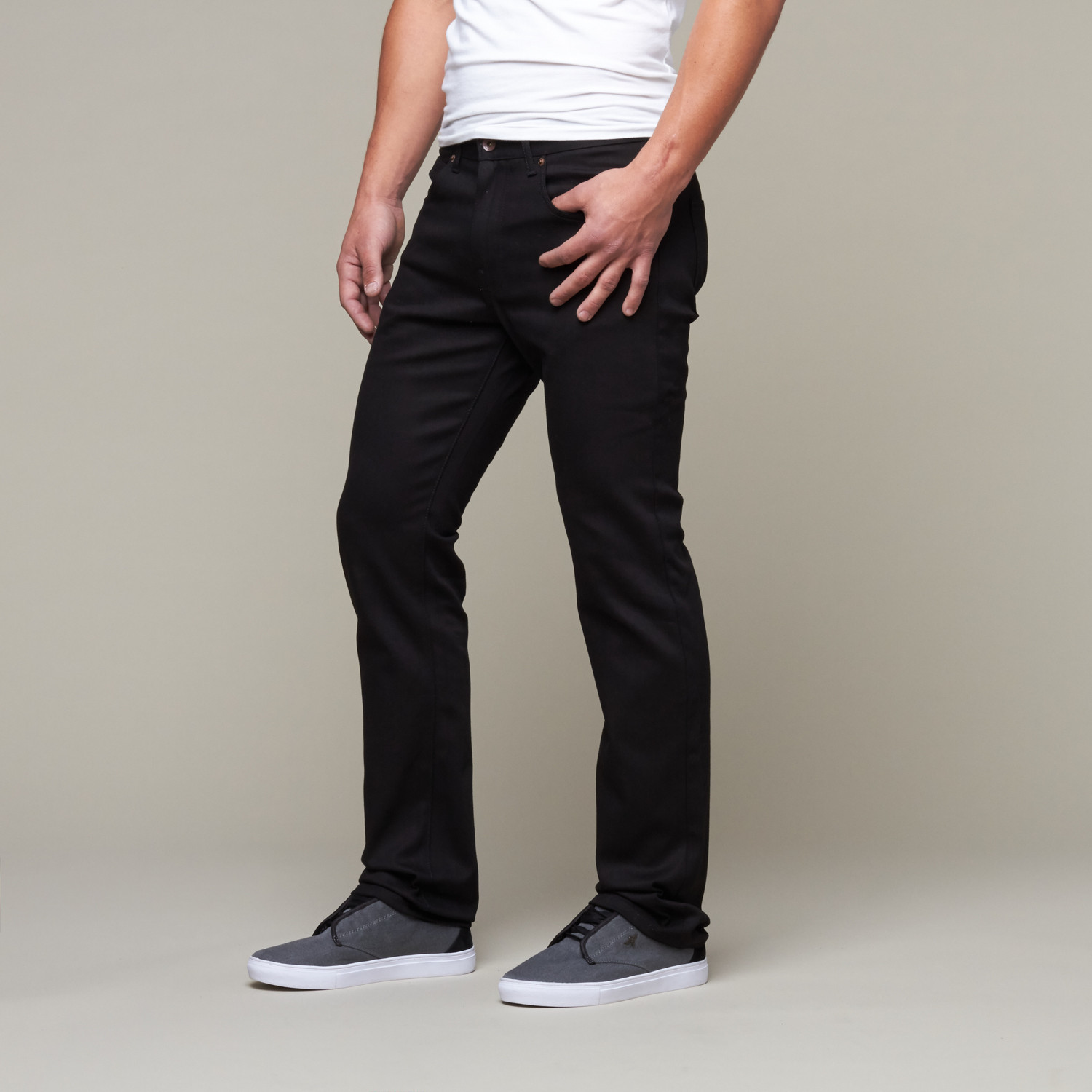 St Guy Straight Fit Jeans // Jet Black (42WX32L) - Sync Denim - Touch ...