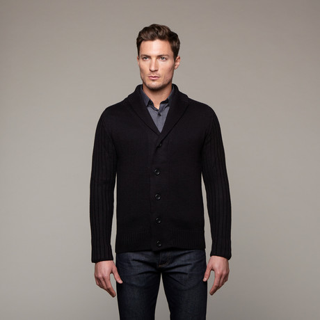 Monaco Shawl Collar Cardigan // Black (S)